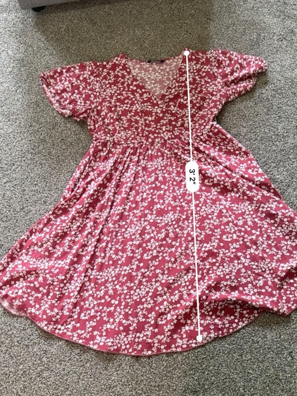 BloomChic Pink Floral Dress Women’s Size 14/16 Short Sleeve V-Neck - Picture 7 of 8